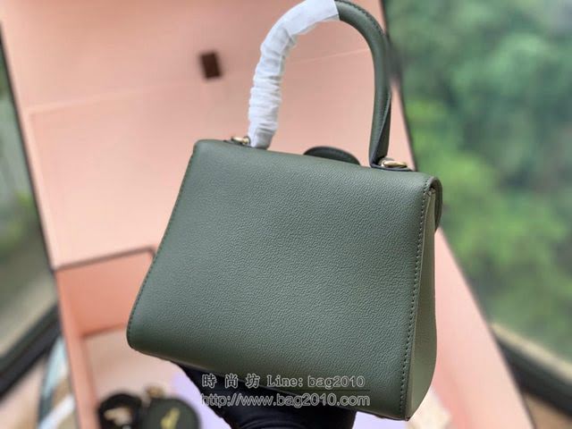 DELVAUX女包 Brillant系列手袋 進口牛皮 德爾沃女手提包 女手腕包 DV0020 拼色綠 Delvaux女單肩包  fcs1367